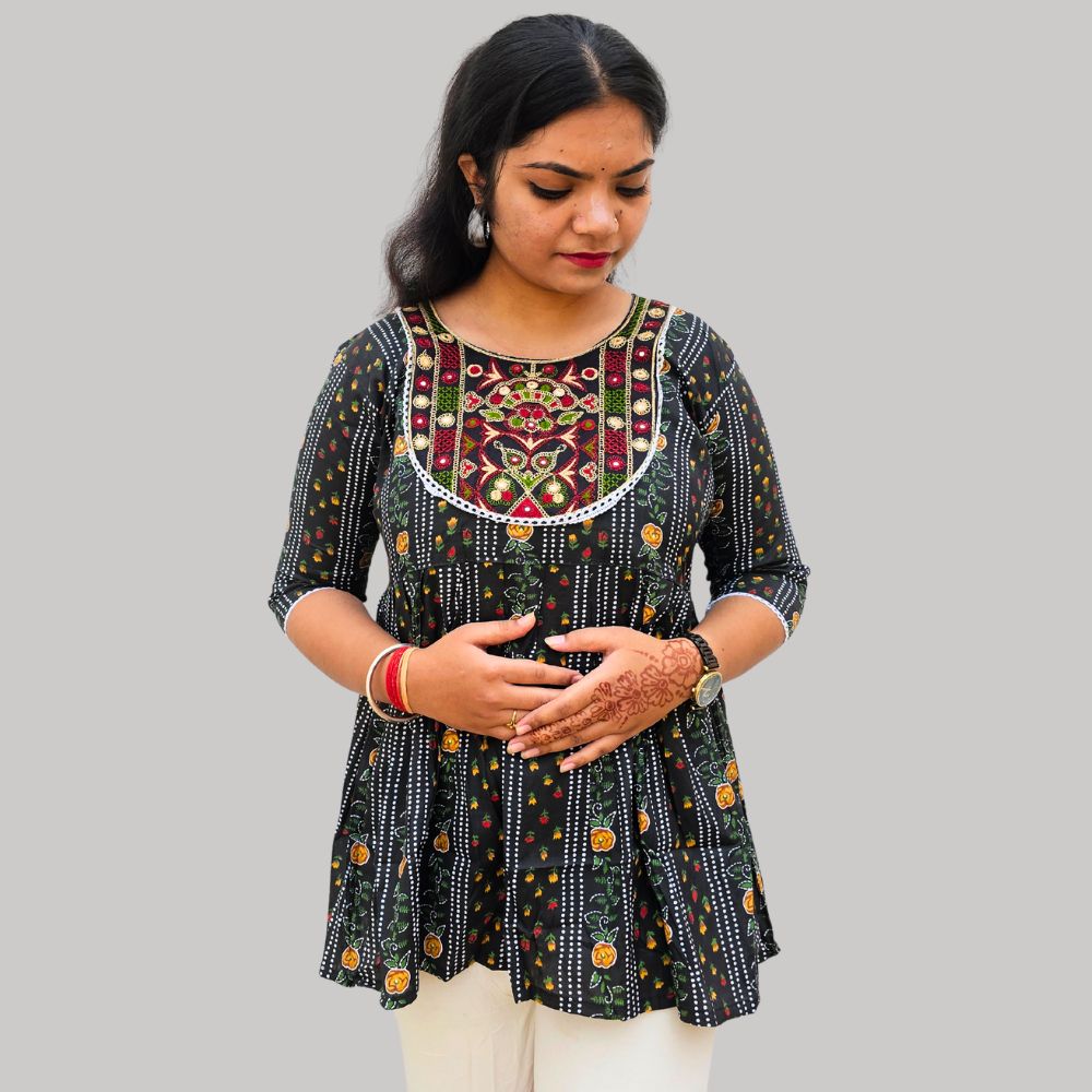 Chunri Print Kurti with Embroidery Work