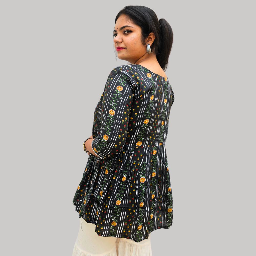 Chunri Print Kurti with Embroidery Work